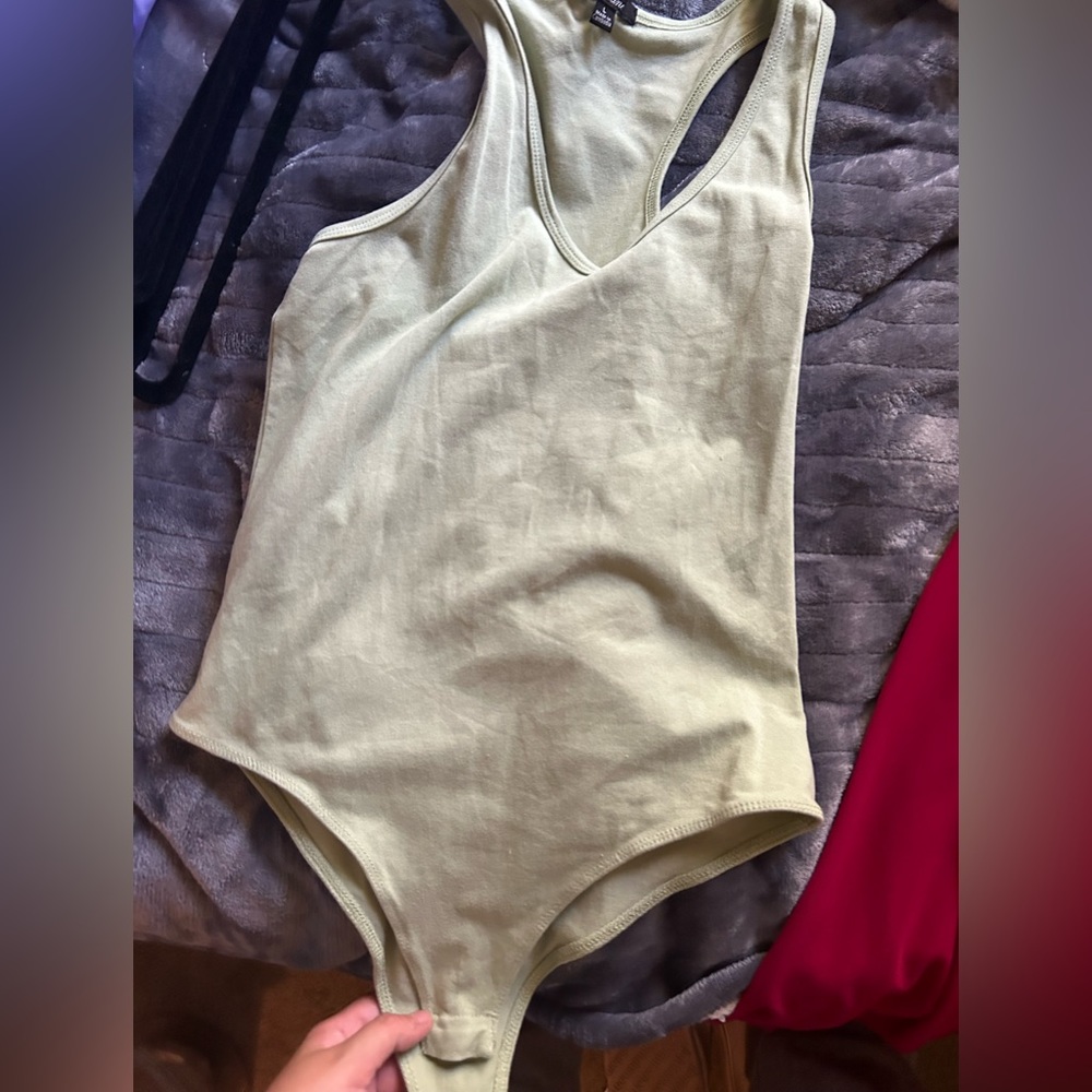 Sage green body suit